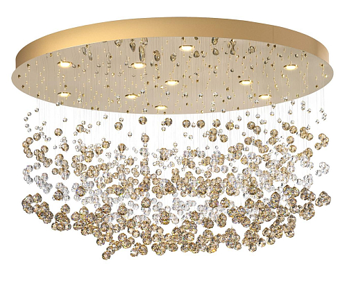 Lustre Élégant Or Pâle avec Sphères en Cristal