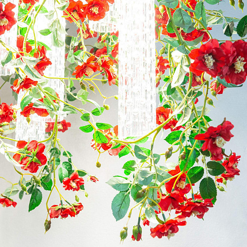 Lustre carré roses rouges