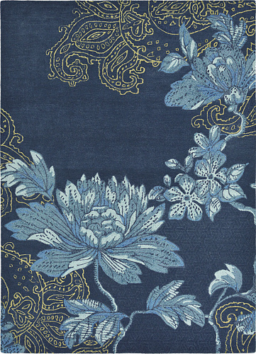 Tapis Fable Floral Bleu 37508