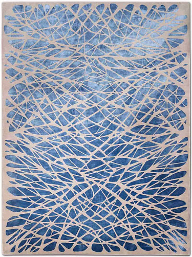Tapis noué main Dresden Bleu Marine