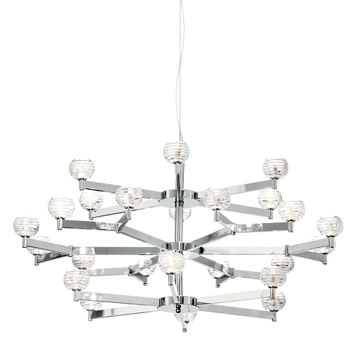 Lustre Art Déco Nickel et Cristal