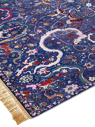 Tapis de luxe Tabriz Bleu Marine