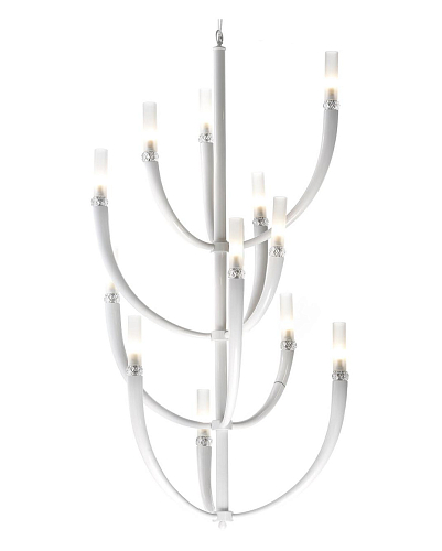 Lustre Blanc avec Éléments en Cristal