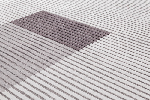 Tapis à Rayures en Viscose Tissé à la Main