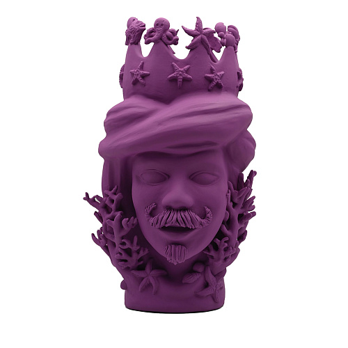 Sculpture Tête De Maure Violette