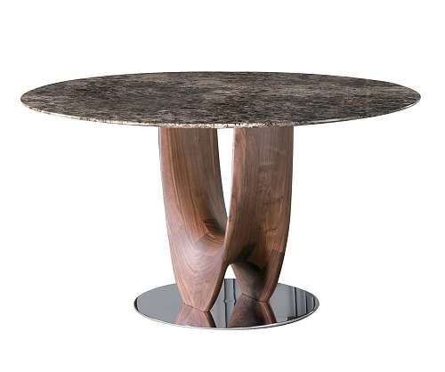 Table de salle à manger ronde Axis avec plateau en marbre