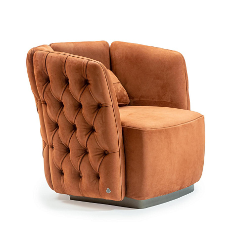 Fauteuil en velours rouille Ford
