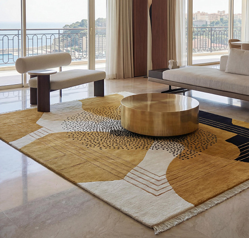 Tapis de luxe Abstract Figure Gold