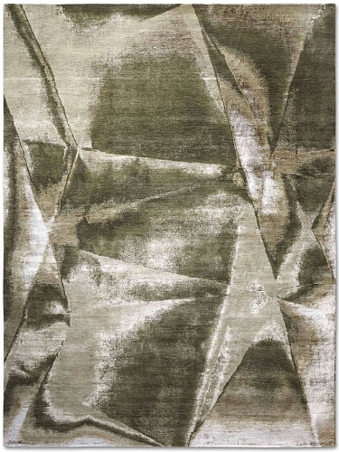 Tapis noué main Olive