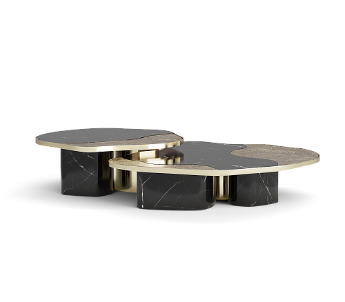 Set Tables Athena Noir & Or