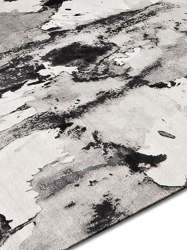 Tapis No. 04 Noir & Blanc sur Blanc