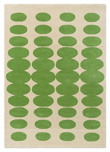 Optical Oval Green / Cream Tapis