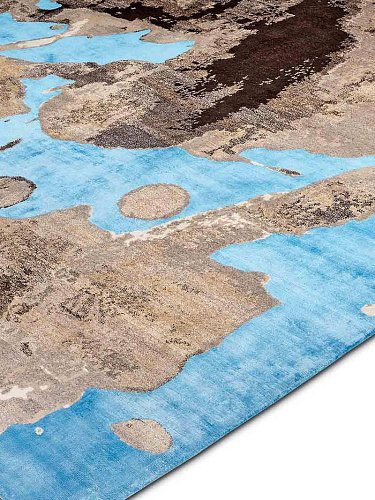 Tapis No. 01 Naturel sur Bleu