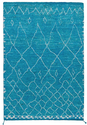 Tapis Berbère Bleu à Poil Long