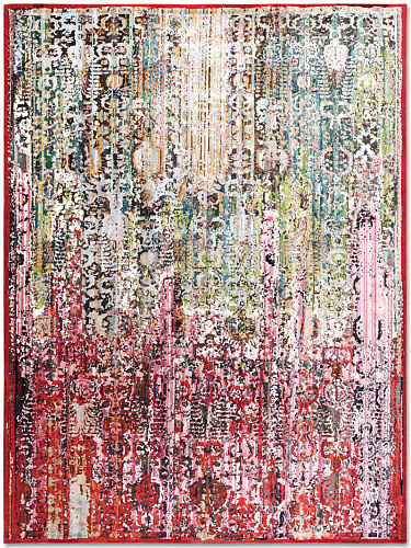 Tapis noué main de luxe Woods Fraise