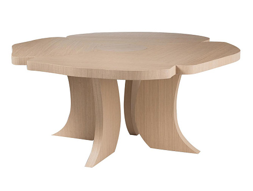 Table de salle à manger ovale en bois naturel