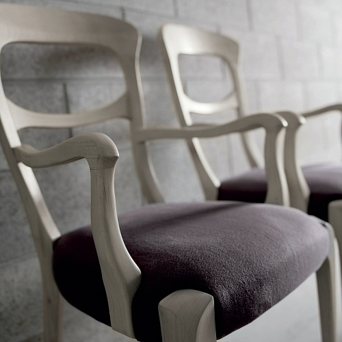 Chaise Capotavola Noix Grise avec Accoudoirs