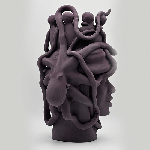 Sculpture Tête De Maure Marron Artisanale
