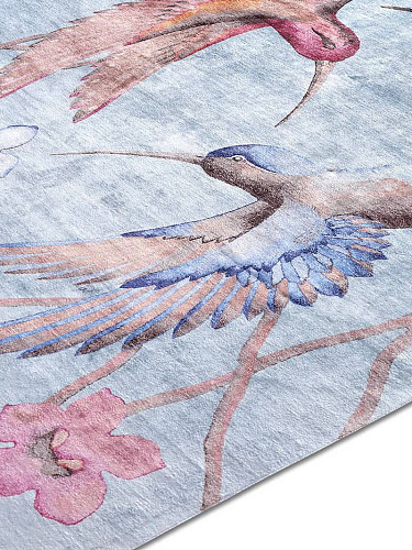 Tapis noué main Colibris