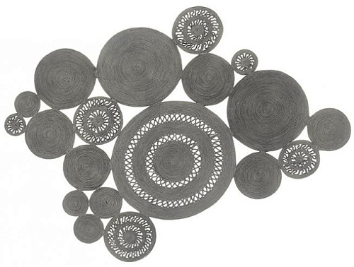 Tapis Patchwork Tressé Argenté