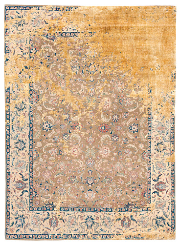 Tapis Agra Westend Rocked Jaune Or Soie