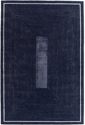 Tapis à Cadre Violet en Laine & Viscose