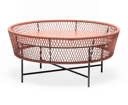 Table Basse de Jardin Ronde Rouge Tamburo LG