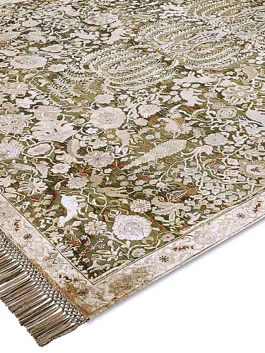 Tapis de luxe fait main Or / Vert