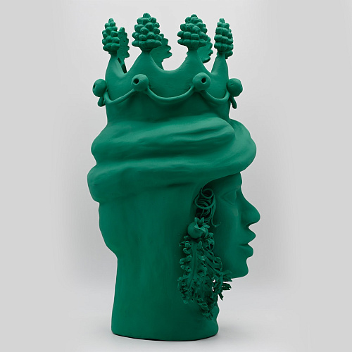 Sculpture Tête De Maure Verte