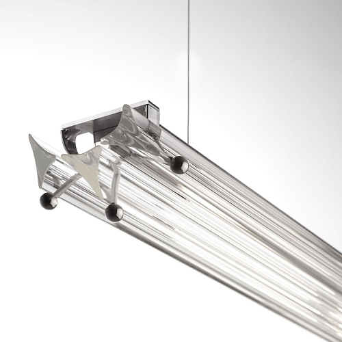 Lustre Contemporain en Verre Transparent Finition Nickel