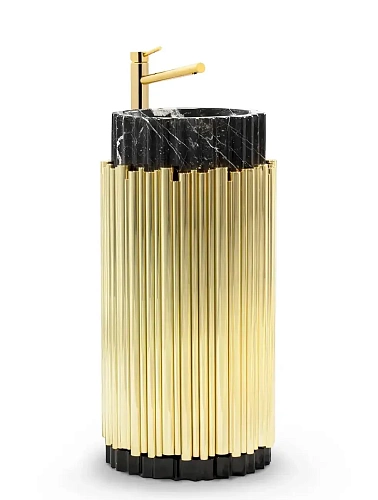 Lavabo Sur Colonne Harmony Black / Gold