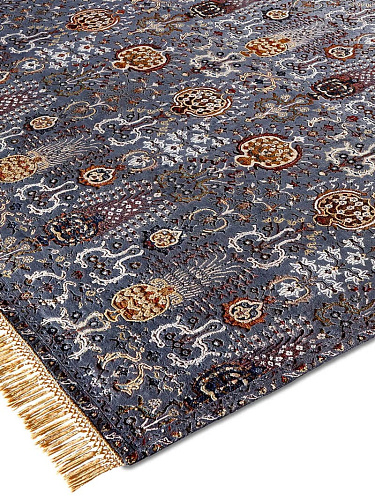 Tapis de luxe fait main Isfahan Charbon