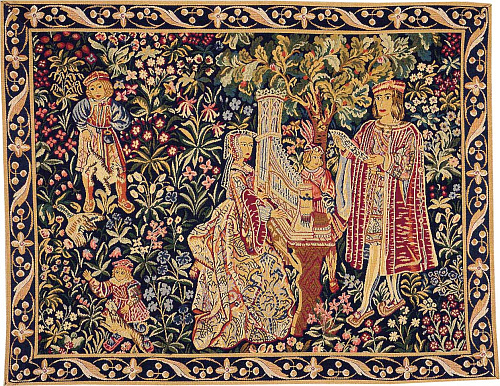 Tapisserie Dame à l’Orgue avec Bordure