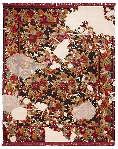 Tapis Karabagh Éclaboussé Noir Blanc