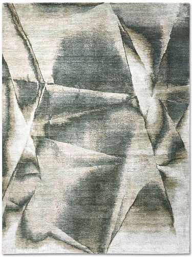 Tapis noué main Vert Olive