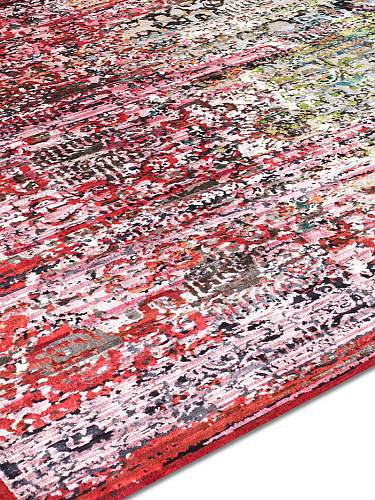 Tapis noué main de luxe Woods Fraise