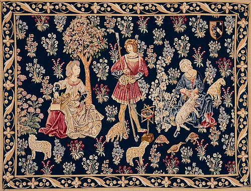 Tapisserie Travail de Laine avec Bordure