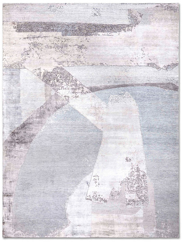 Tapis tissé main Argent Neige