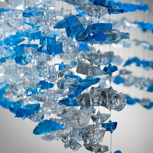 Lustre en verre de Murano bleu