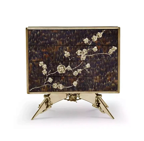 Table de Chevet Spellbound Plume Violette de Paon