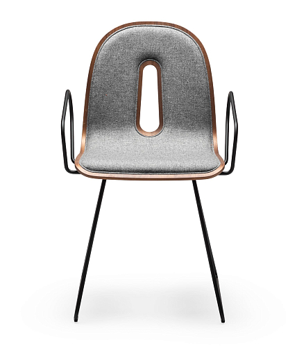 Chaise Gotham Woody SL-P-I Grise avec Accoudoirs