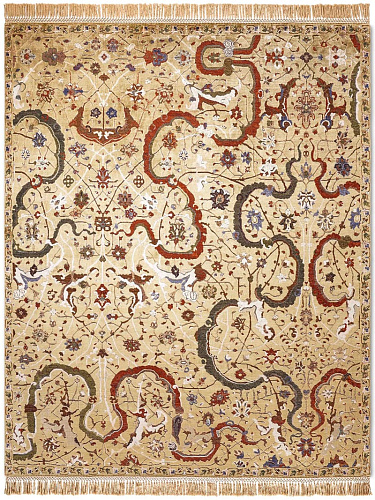 Tapis de luxe Tabriz Jaune