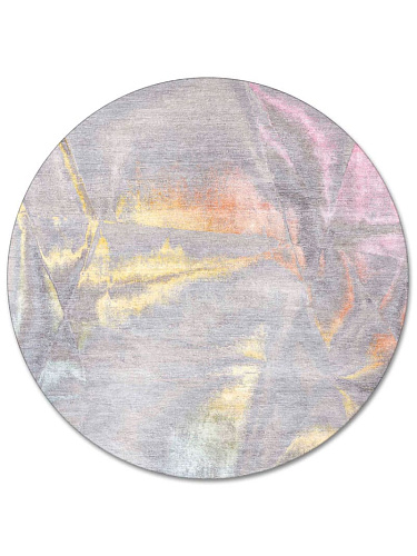 Tapis rond noué main Pastel