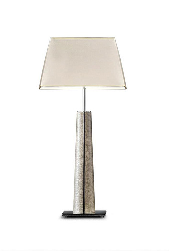 Petite Lampe Chrome et Cuir Élégance
