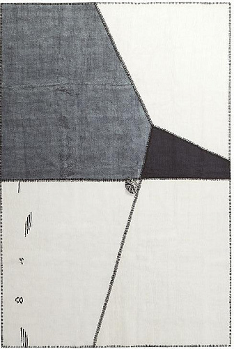 Tapis Patchwork "White For Three" en Chanvre