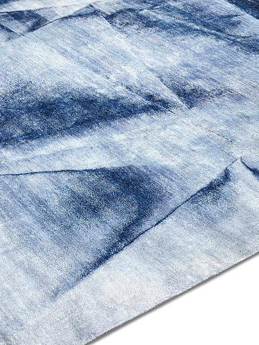 Tapis noué main Bleu Marine