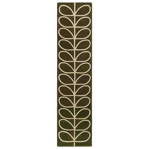 Linear Stem Runner Olive Tapis