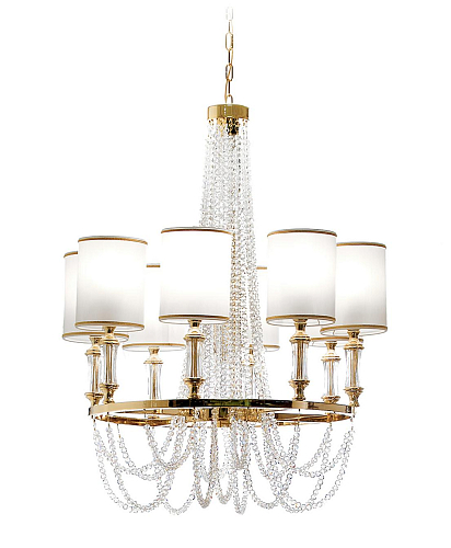Lustre en Cristal Doré Poli