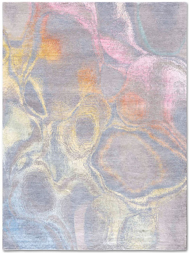 Tapis fait main de luxe Soleil Pastel