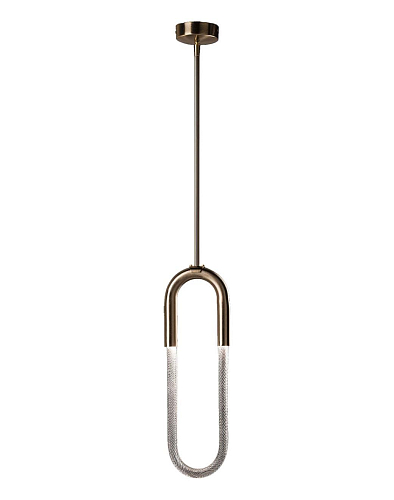 Suspension Ovale Contemporaine en Verre de Murano Transparent